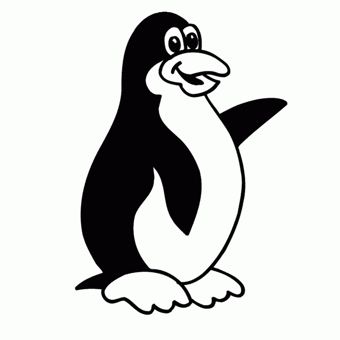Pingüino para pintar saludando