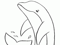 Dibujo de un delfín en el mar