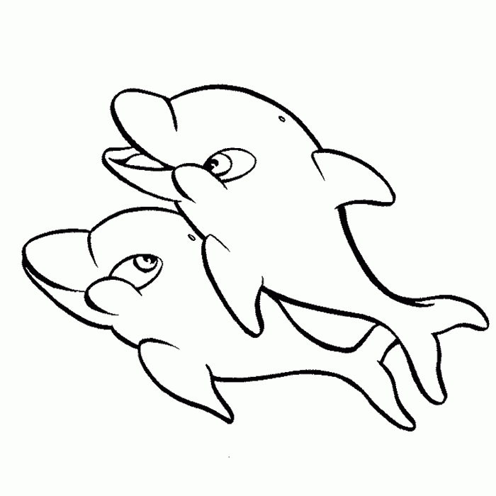Galería de imágenes: Dibujos infantiles de delfines para colorear
