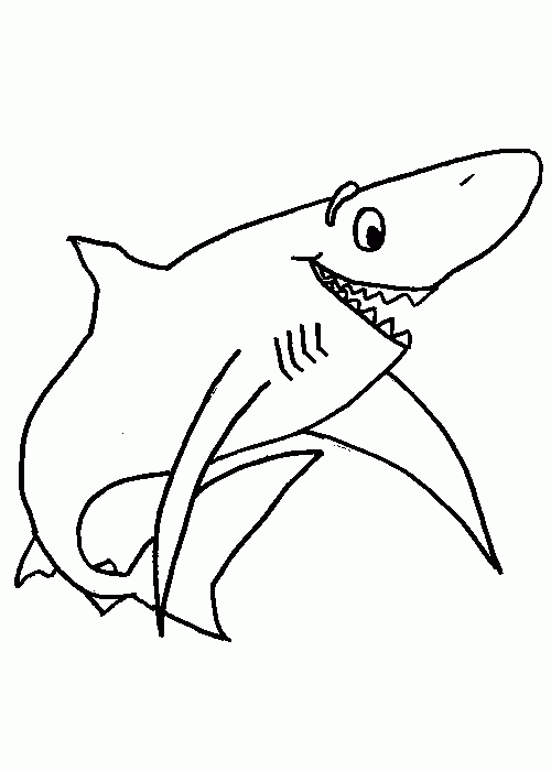 Dibujos infantiles de tiburones para pintar